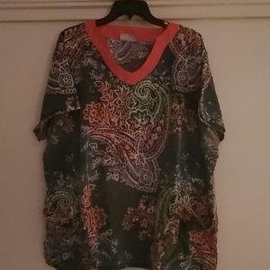 Purple paisley scrub top